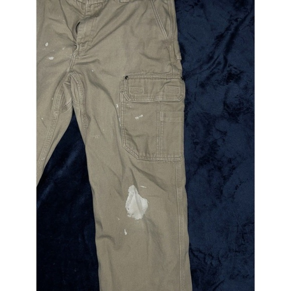 Duluth Trading Pants Mens 37x34 Beige Khaki Cargo Thick Canvas Pockets Workwear - Picture 2 of 10